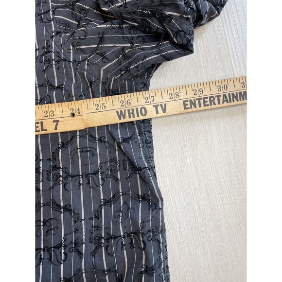 Ecko Unlimited Shirt Men's 2XL Black Emboss Design Long Sleeve Button Up Stripes - Picture 7 of 12
